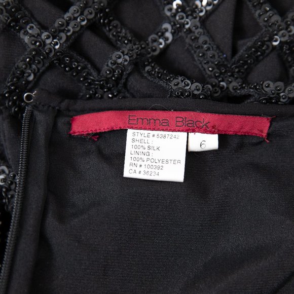 Vintage Y2K Anthro 6 Fishnet Sequin Skirt Black - Picture 7 of 8